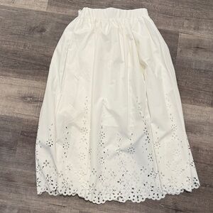 Elegant White Eyelet Skirt